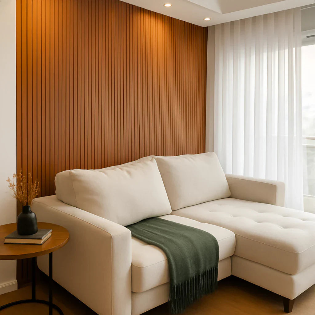 Painel de Ripa Laminado de EVA Autocolante Auréon - Sofisticação e Conforto em Cada Detalhe