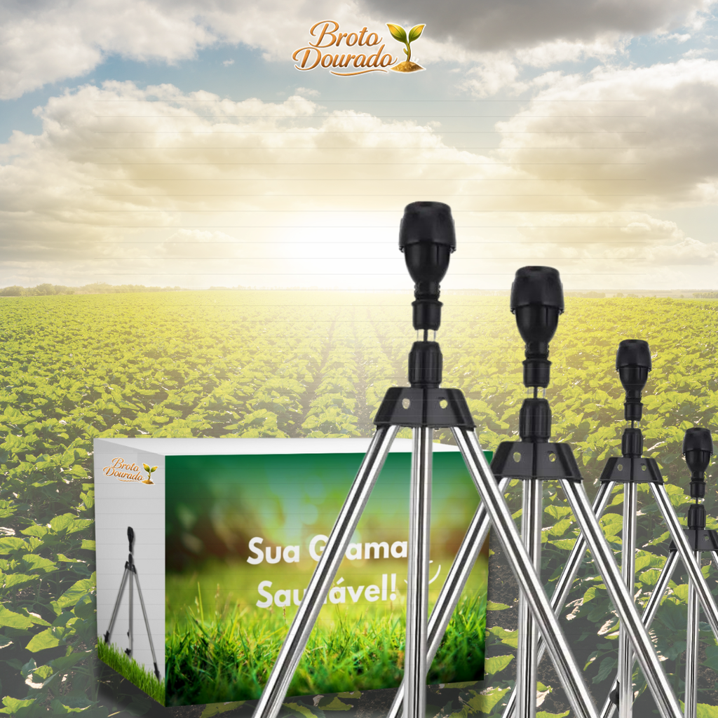 Tripé para Irrigação 360º Automático: Máxima Economia e Alta Pressão + BRINDE HOJE (Mangueira Profissional de 15M)