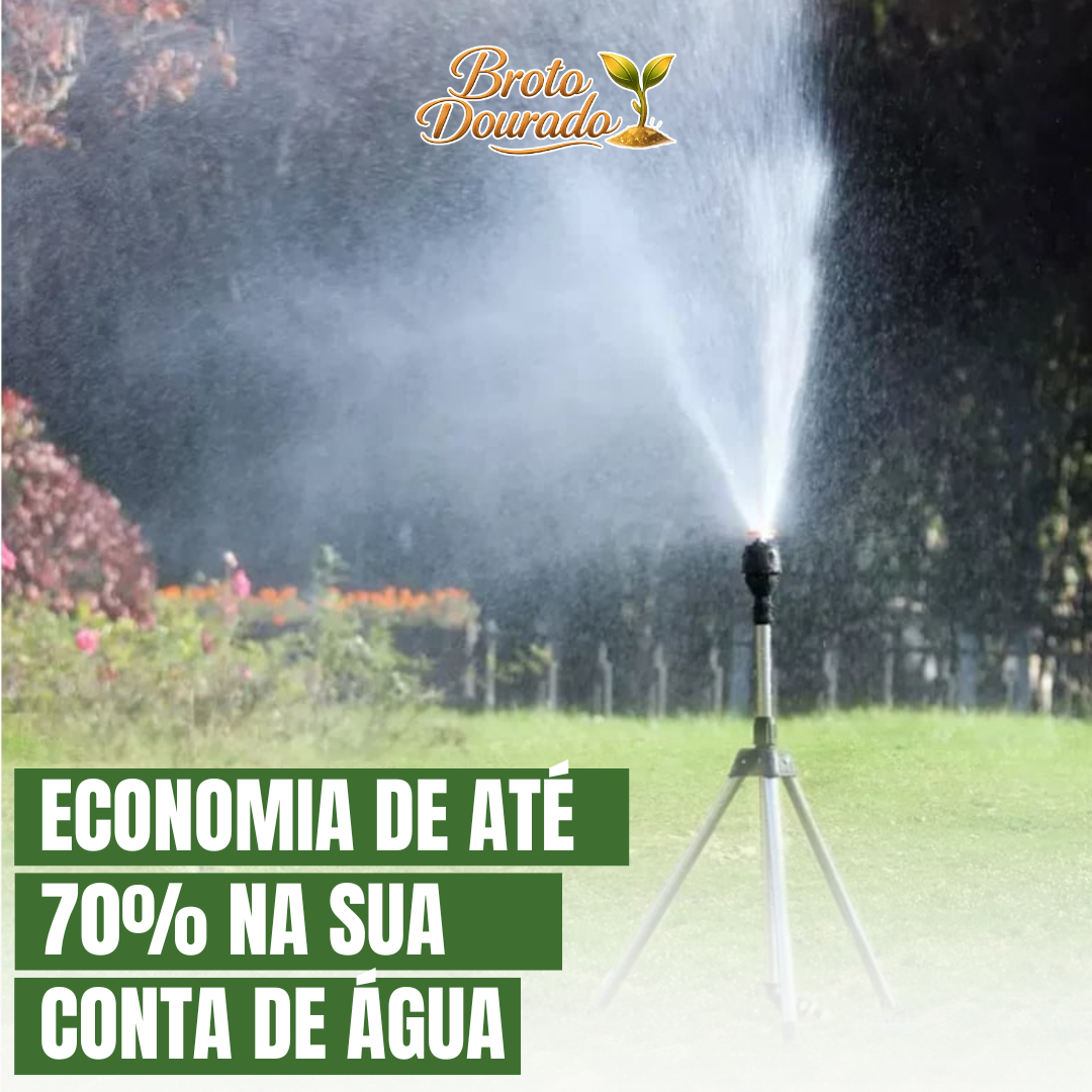 Tripé para Irrigação 360º Automático: Máxima Economia e Alta Pressão + BRINDE HOJE (Mangueira Profissional de 15M)