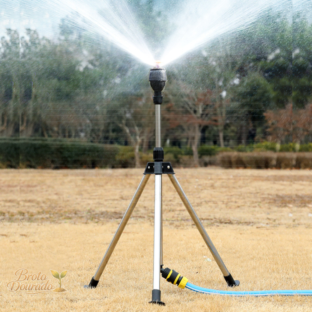 Tripé para Irrigação 360º Automático: Máxima Economia e Alta Pressão + BRINDE HOJE (Mangueira Profissional de 15M)