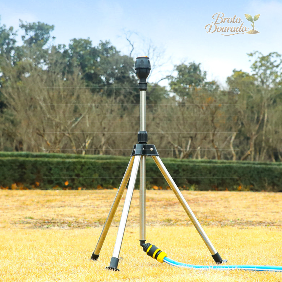 Tripé para Irrigação 360º Automático: Máxima Economia e Alta Pressão + BRINDE HOJE (Mangueira Profissional de 15M)