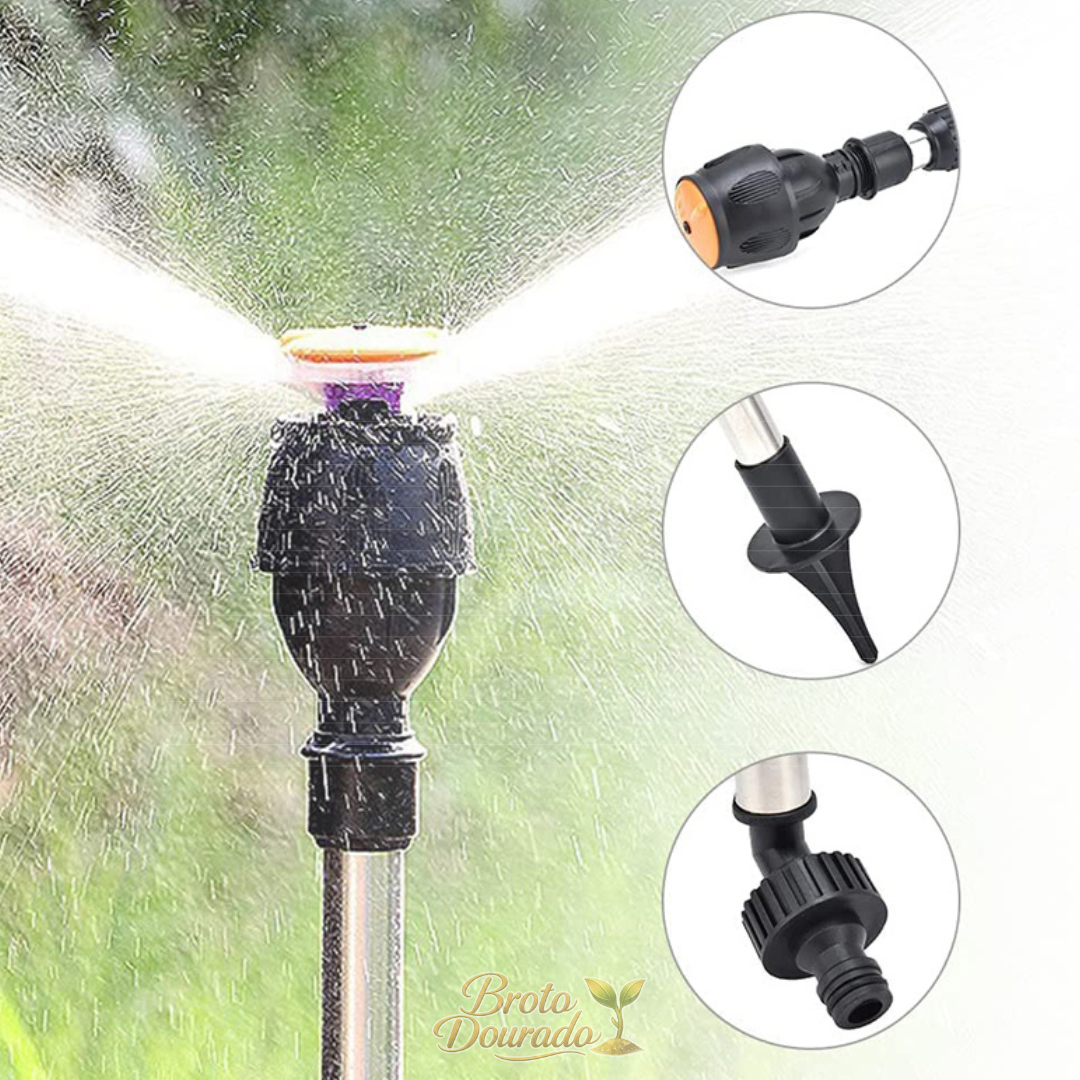 Tripé para Irrigação 360º Automático: Máxima Economia e Alta Pressão + BRINDE HOJE (Mangueira Profissional de 15M)
