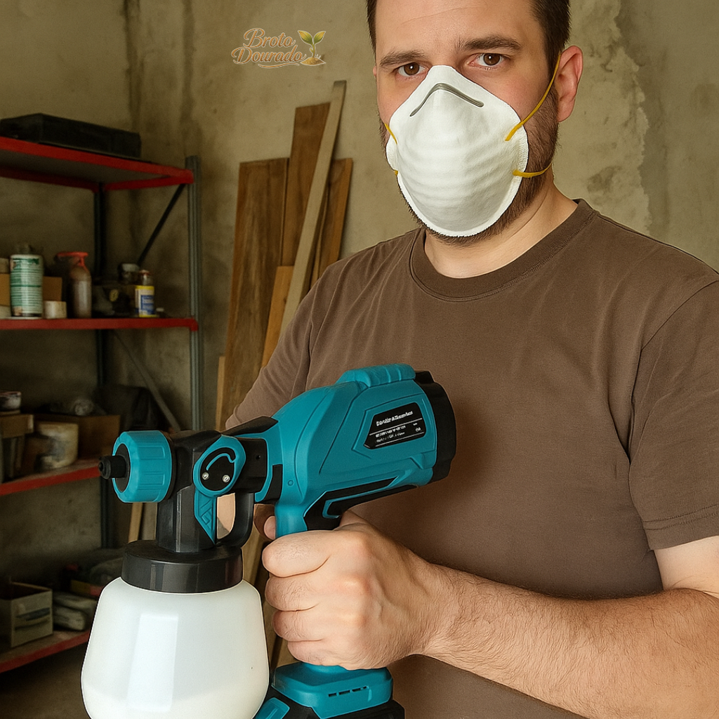 Pulverizador de Tinta 1000ml Elétrico de 200W + BRINDE (2 Baterias Extras)